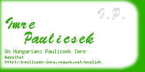 imre paulicsek business card